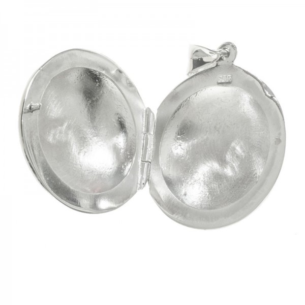 Guardapelo redondo liso Plata de Ley