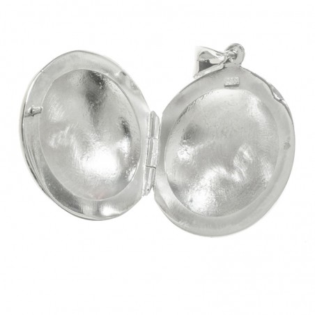Guardapelo redondo liso Plata de Ley