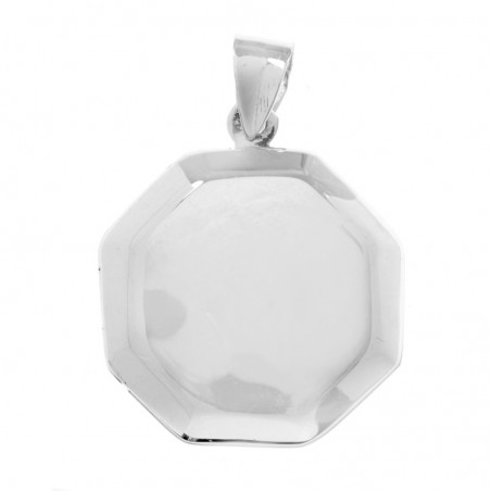 Guardapelo octogonal Plata de Ley