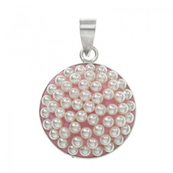 Colgante redondo multiperlas Plata de Ley