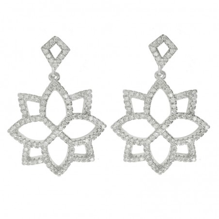 Pendientes diseño microsetting Plata de Ley 925