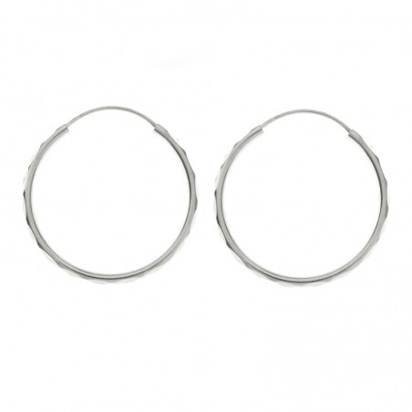 Pendientes aro plata diamantado Plata de Ley 925