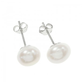 Pendientes perla de agua dulce Plata de Ley 925 2