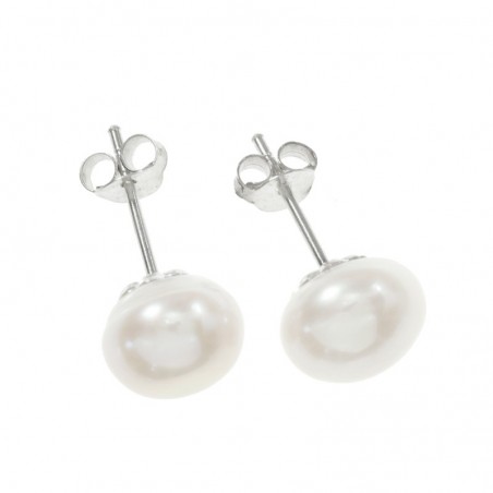 Pendientes perla de agua dulce Plata de Ley 925