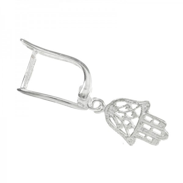 Pendientes mano de Fátima cierre catalán Plata de Ley