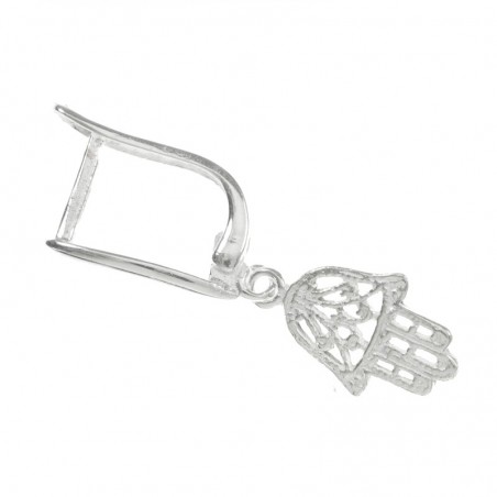 Pendientes mano de Fátima cierre catalán Plata de Ley
