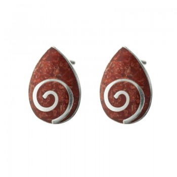 Pendientes gota espiral Plata de Ley 925