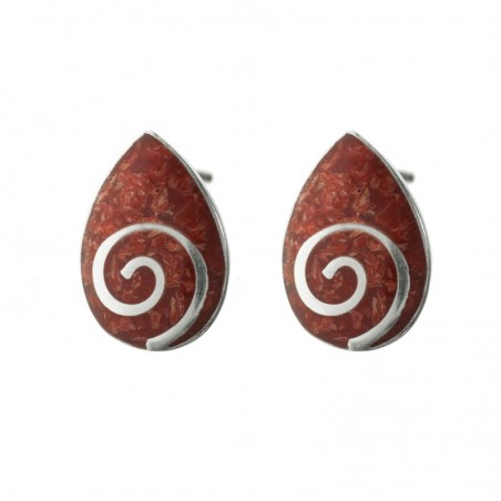 Pendientes gota espiral Plata de Ley 925