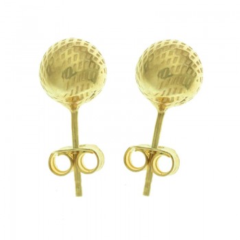 Pendientes bola labrada chapado en Oro