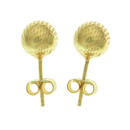 Pendientes bola labrada chapado en Oro