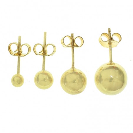Pendientes bola chapado en Oro