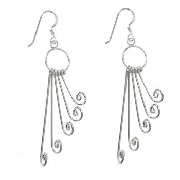 Pendientes cinco rulos Plata de Ley 925