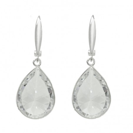 Pendientes gota de cristal Plata de Ley 925