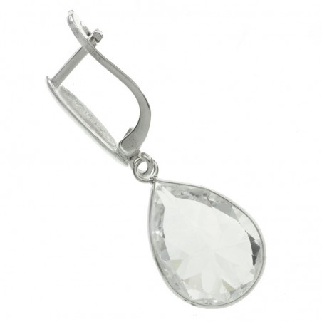Pendientes gota de cristal Plata de Ley 925