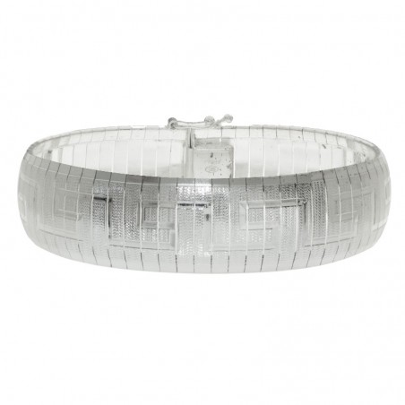 Pulsera semirrígida labrada Plata de Ley 925