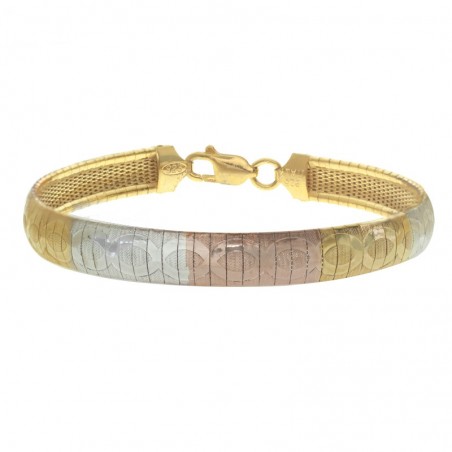 Pulsera Plata de Ley 925 Magic tres colores de Oro