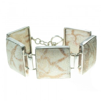 Pulsera de coral blanco y Plata de Ley 925