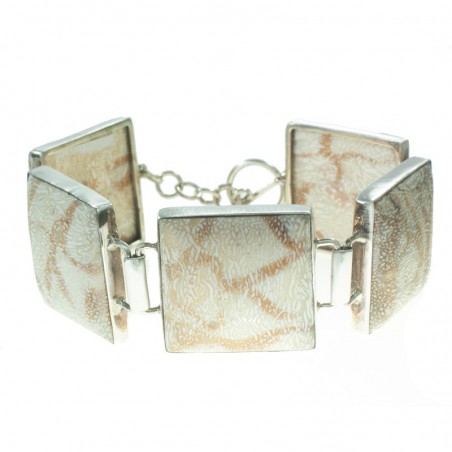 Pulsera de coral blanco y Plata de Ley 925