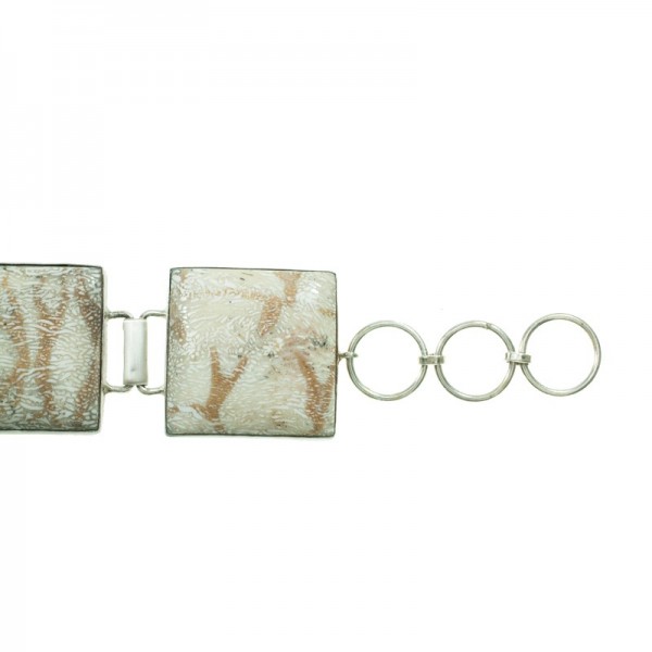 Pulsera de coral blanco y Plata de Ley 925