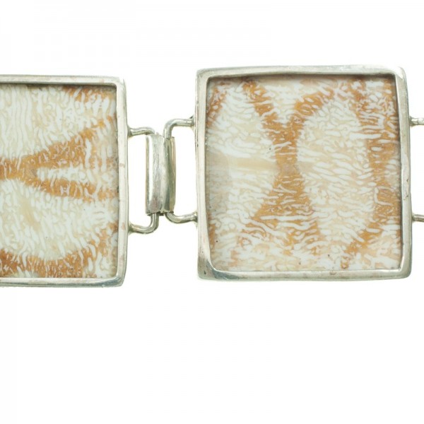 Pulsera de coral blanco y Plata de Ley 925