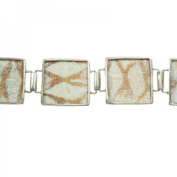 Pulsera de coral blanco y Plata de Ley 925