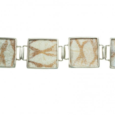 Pulsera de coral blanco y Plata de Ley 925