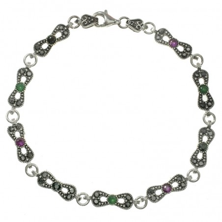 Pulsera Plata de Ley 925 marquesita lazo