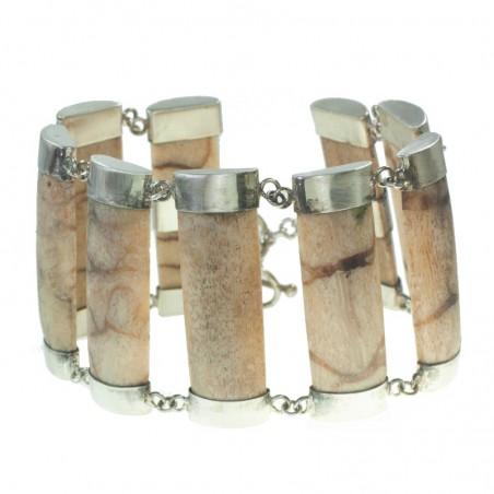 Brazalete de coral blanco y Plata de Ley