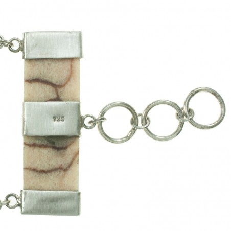 Brazalete de coral blanco y Plata de Ley