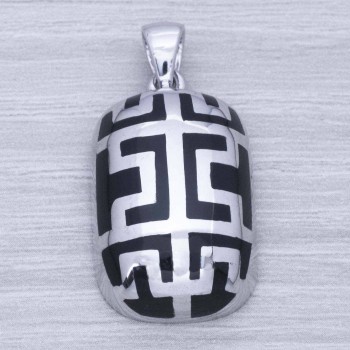 Colgante geométrico esmaltado Plata de Ley