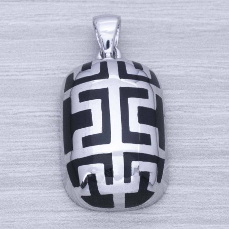 Colgante geométrico esmaltado Plata de Ley