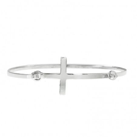 Pulsera rígida cruz Plata de Ley 925