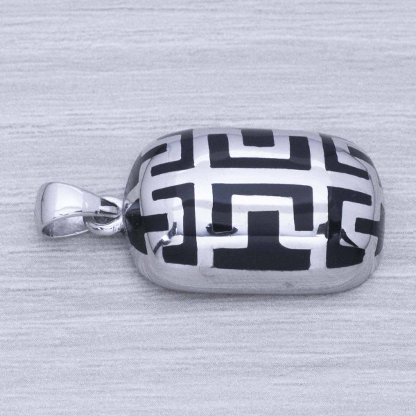 Colgante geométrico esmaltado Plata de Ley