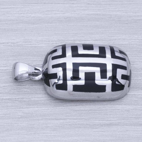 Colgante geométrico esmaltado Plata de Ley