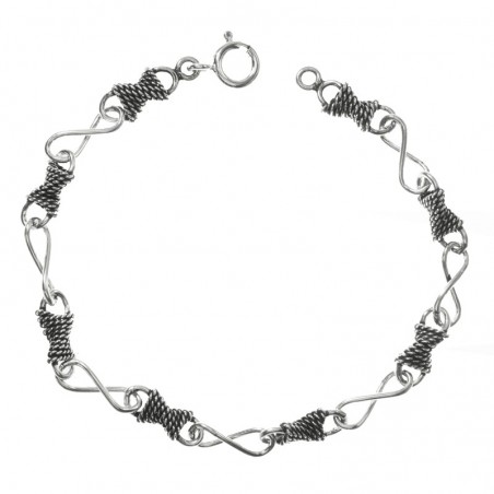 Pulsera Plata de Ley 925 oxidada balinesa