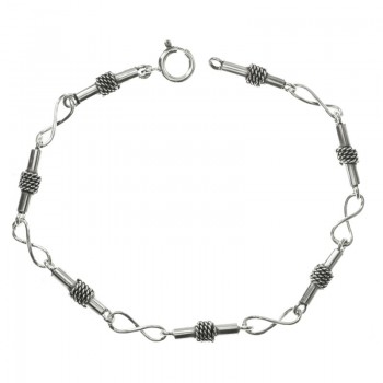 Pulsera Plata de Ley 925 oxidada balinesa tubos