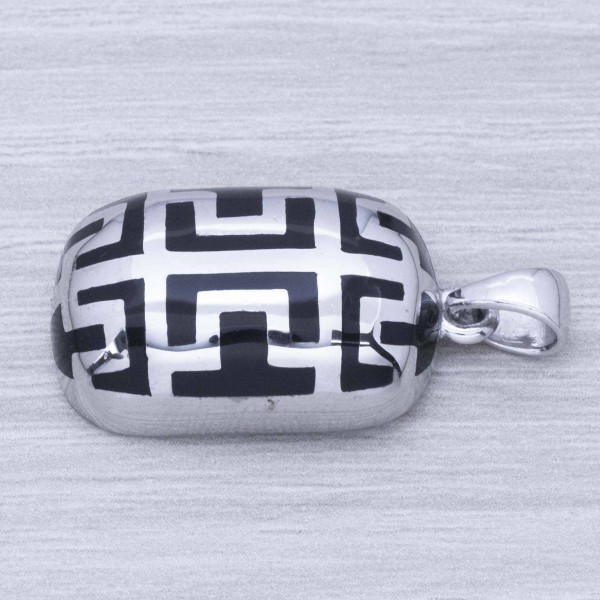 Colgante geométrico esmaltado Plata de Ley