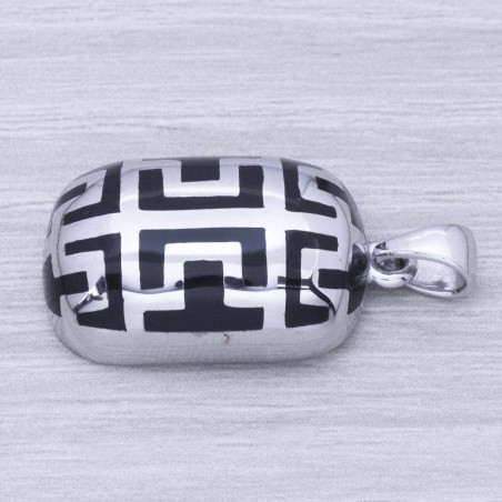 Colgante geométrico esmaltado Plata de Ley