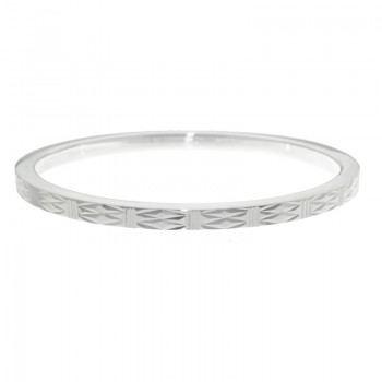 Pulsera Plata de Ley 925 rígida diamantada