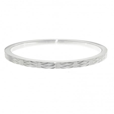 Pulsera Plata de Ley 925 rígida diamantada