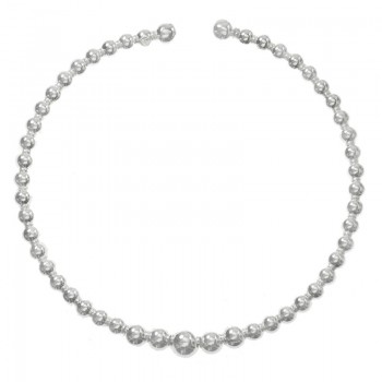 Pulsera Plata de Ley 925 rígida bolas en degradé ajustable
