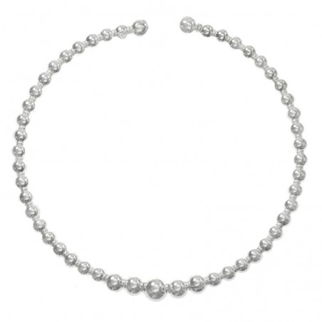 Pulsera Plata de Ley 925 rígida bolas en degradé ajustable