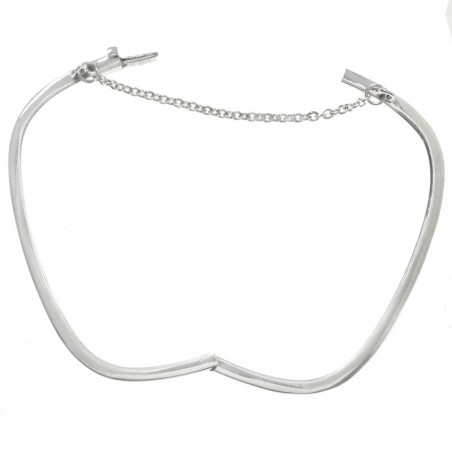 Pulsera Plata de Ley 925 caña lisa cadena de seguridad rectangular