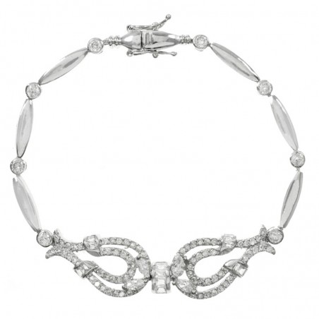 Pulsera Plata de Ley 925 rodiada circonita doble herradura