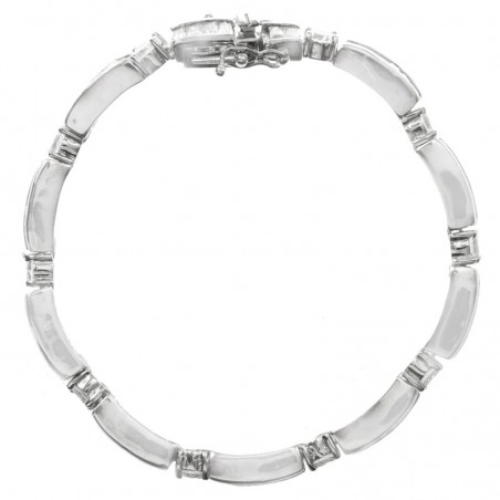 Pulsera Plata de Ley 925 rodiada circonita baguette