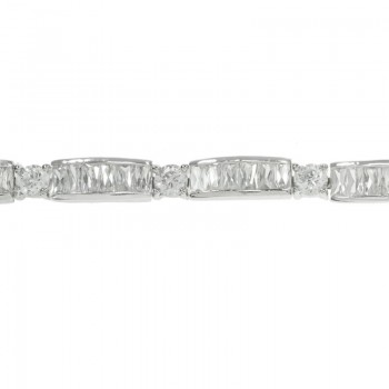 Pulsera Plata de Ley 925 rodiada circonita baguette 2