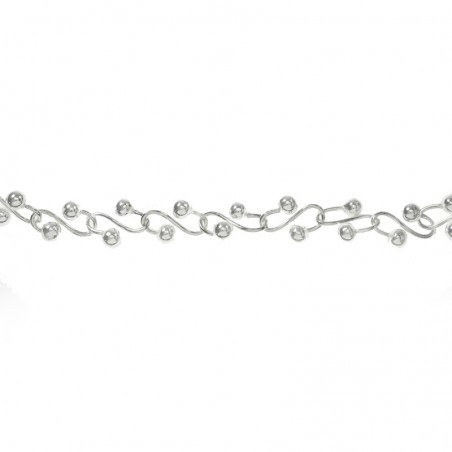 Pulsera Plata de Ley 925 eslabón bolitas