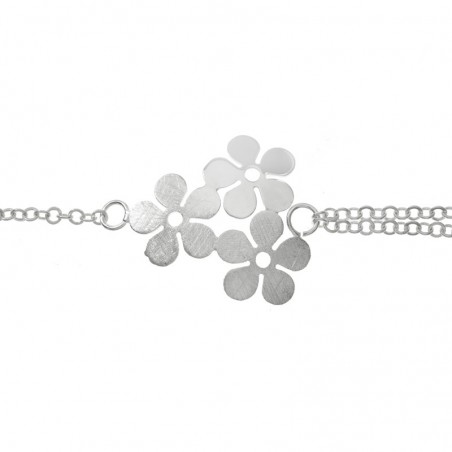 Pulsera Plata de Ley 925 tres flores