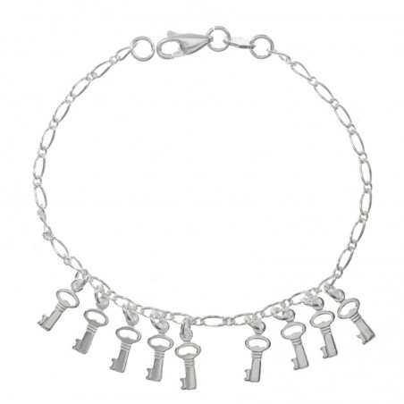 Pulsera Plata de Ley 925 colgantes llave