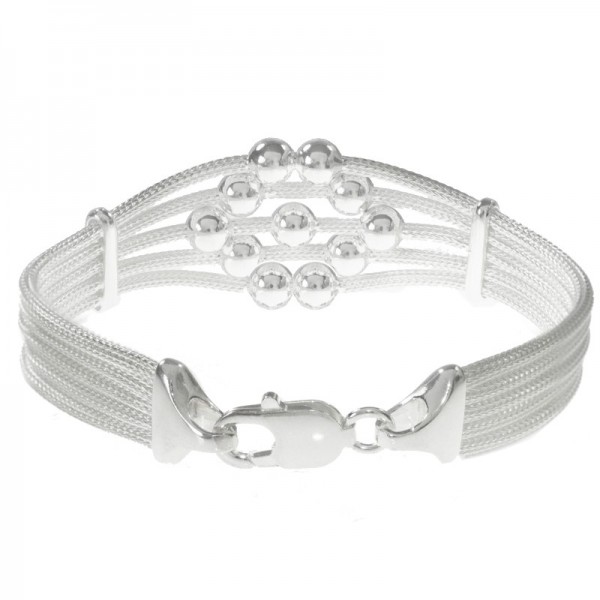 Pulsera brazalete bolas Plata de Ley 925